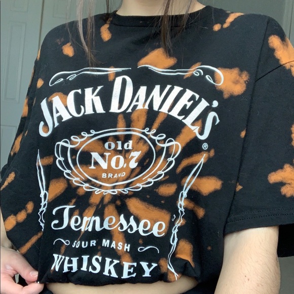 Tops - Jack Daniels bleached cropped t-shirt